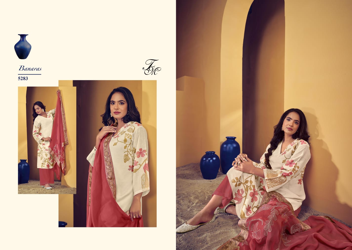 Banaras By T And M Linen Digital Printed Heavy Designer Salwar Kameez Wholesale Price In Surat